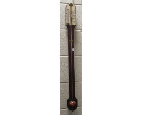 A 19th century mahogany stick barometer, by Buist, Edinburgh  