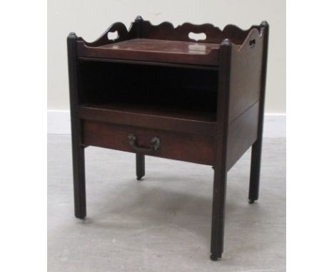 A George III mahogany tray top commode, 59cm wide  