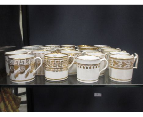 Twenty four assorted gilt decorated coffee cans, inc. Barr Worcester, Derby, Coalport &amp; others, ex Christopher Hogwood co