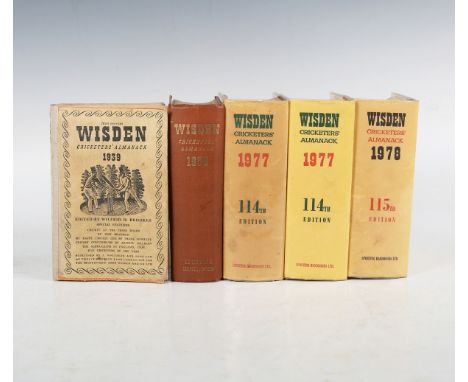 WISDEN, John (publisher). Cricketers' Almanack. London: J. Whitaker &amp; Sons, 1939-1980. 21 vols., 8vo (162 x 104mm.) Title
