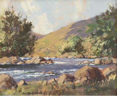 George K. Gillespie RUA (1924-1996)Glendun River, CushendunOil on board, 24 x 29cm (9½ x 11½'')Signed