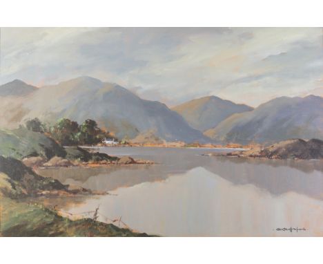 George K. Gillespie RUA (1924-1995)'Reflections' Glenveagh, Co. Donegal Oil on canvas, 60 x 91cm (23½ x 35¾")Signed