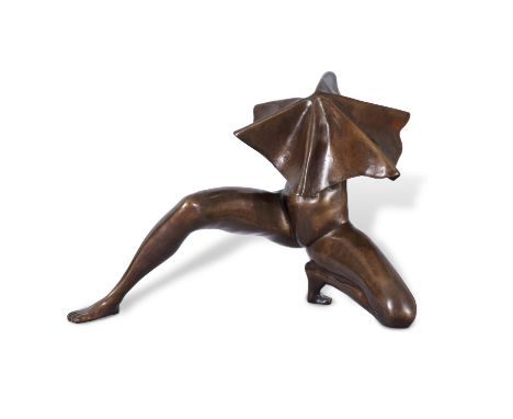 Frederick E. McWilliam HRUA RA (1909-1992)Undercover Girl 1978Bronze, 17.5 x 25 x 19cm (6¾ x 9¾ x 7½'')Signed with initialsEd