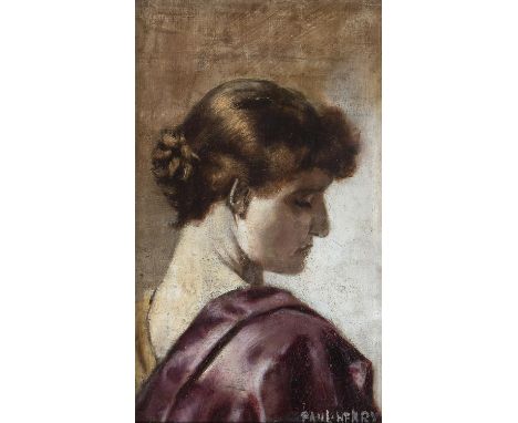 Paul Henry RHA (1877-1958)Portrait of a Lady (c.1910-14)Oil on canvas board, 22 x 13cm (8¾ x 5'')Signed; also inscribed on re
