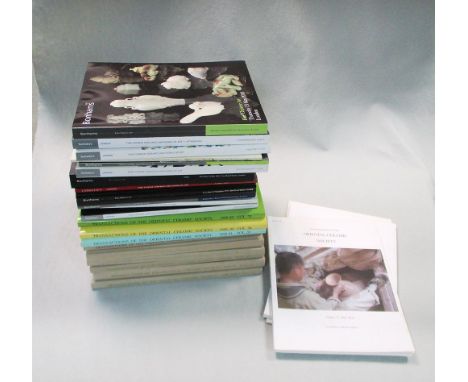 A collection of Chinese art reference books and auction catalogues, including 11 volumes of Transactions of the Oriental Cera