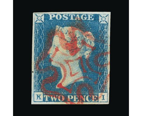 Great Britain - QV (line engraved) Great Britain - QV (line engraved) : (SG 5) 1840 2d blue, plate 1, KI (double letter 'I'),