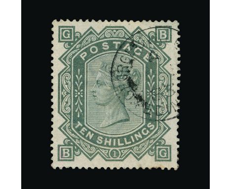 Great Britain - QV (surface printed) Great Britain - QV (surface printed) : (SG 135) 1867-83 10 shilling greenish grey letter