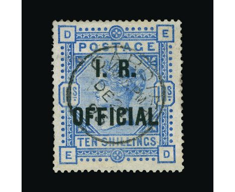 Great Britain - Officials Great Britain - Officials : (SG O10) 1884-88 INLAND REVENUE 10s pale ultramarine, ED, centred sligh