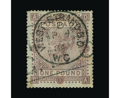 Great Britain - QV (surface printed) Great Britain - QV (surface printed) : (SG 136) 1867-83 wmk Anchor £1 brown-lilac, DA, c