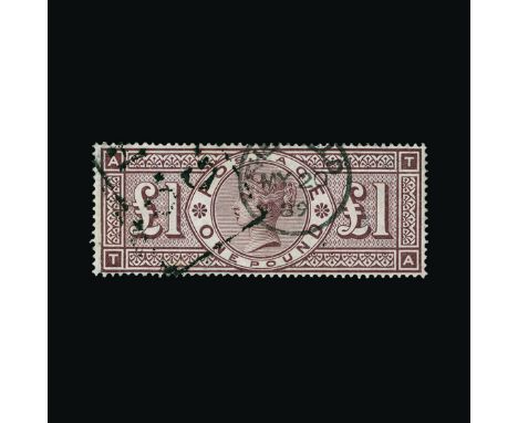 Great Britain - QV (surface printed) Great Britain - QV (surface printed) : (SG 186a) 1888 £1 brown-lilac wmk 'orbs' letters 