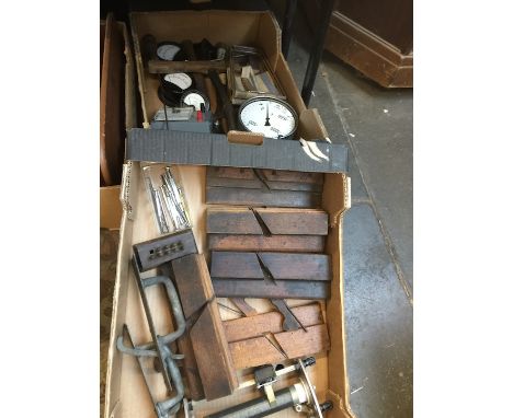 2 boxes of vintage tools including planes 