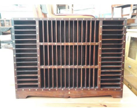 A vintage Indian rosewood brass inlaid cassettes holder. 