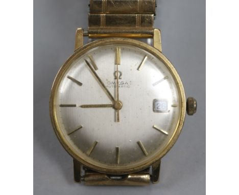 A gentleman's 1960's gold plated and steel Omega automatic wrist watch, movement c.562.