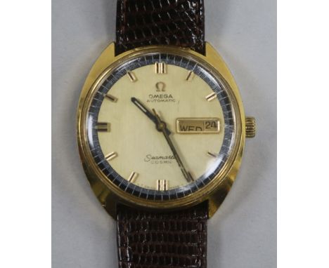 A gentleman's 1960's/1970's? gold plated Omega Seamaster Cosmic automatic wrist watch.