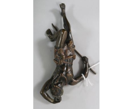 A Franz Bergman cold painted bronze of a fallen warrior 6in.