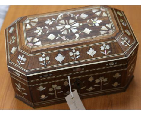 An Ottoman mother-of-pearl inlaid rosewood casket, 18th/19th century