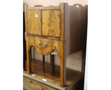 A George III mahogany tray top commode W.53cm