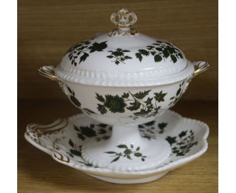 A spode Felspar lidded tureen and a dessert dish H.18cm