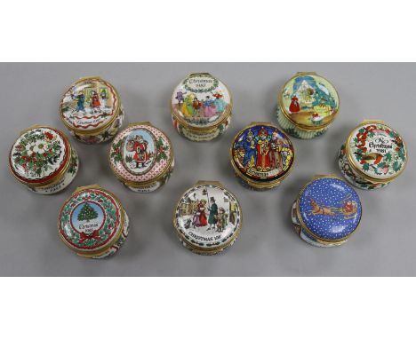 Ten Halcyon Days enamel Christmas boxes, 1980-1989