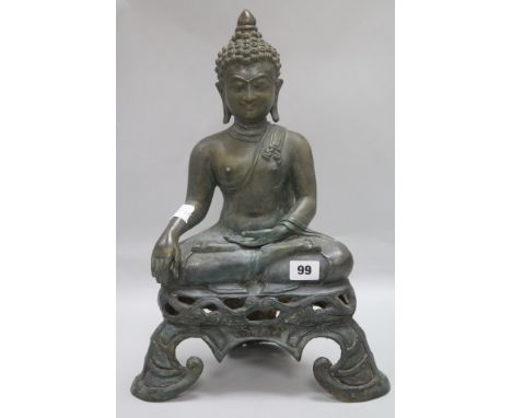 A bronze seated figure of Buddha 41cm