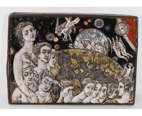 Maria Dolnicka (Ukrainian, 1895-1974), 'Die Horen', an enamelled astrological plaque,13.5 x 18.7cmMaria Dolnicka was a teache
