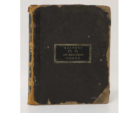 Of American Civil War interest: late 19th century, 'Records - Co. D. 14th Regiment - N.G.S.N.Y.', a regiment book of the Amer