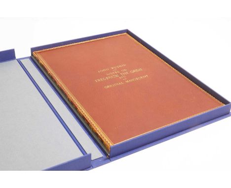 John Ruskin (1819-1900), signed manuscript notes on Carlyle's 'Frederick the Great', 14 pages (numbered 5-18), c.3700 words, 