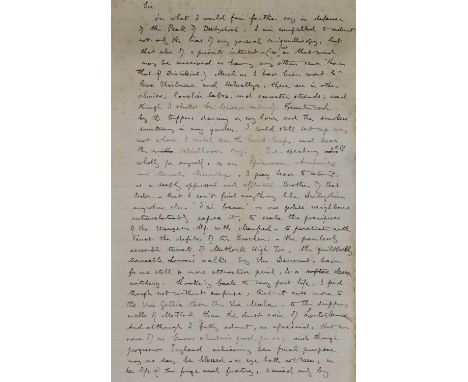 John Ruskin (1819-1900), a group of three signed letters, comprising:a letter to the Editor of the Manchester City News, East