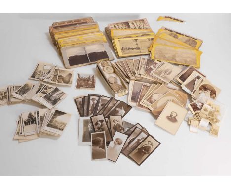 A collection of mixed photography, 19th century and later, consisting of mixed photographs from Europe, including cartes de v