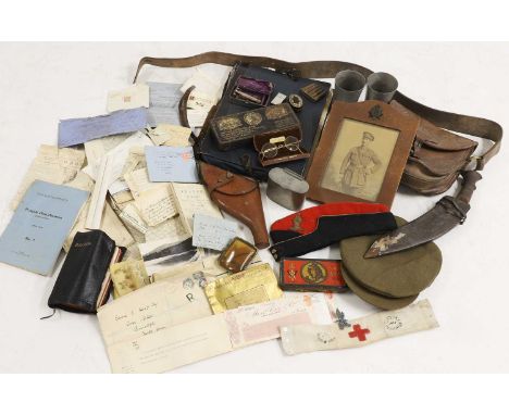 A group of ephemera, early 20th century, comprising objects relating to Captain Charles Wilfred Hext, a captain in the Britis