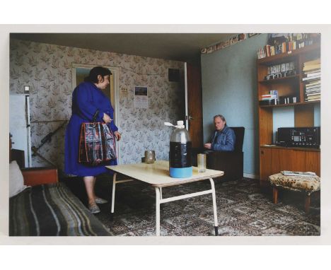 ▲ Richard Billingham (b.1970), Untitled (NRAL 4) depicting a dog looking up at a door;Untitled (RAL 2), depicting 'Ray and Li