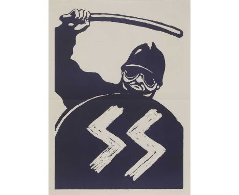 A 1968 Paris student riots poster,  a screenprint poster, printed at the École des Beaux-Arts during the May 1968 Paris stude