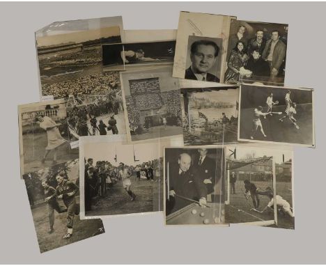 A collection of sports press photographs, 20th century, comprising mixed sports, examples to include athletics, basketball, c