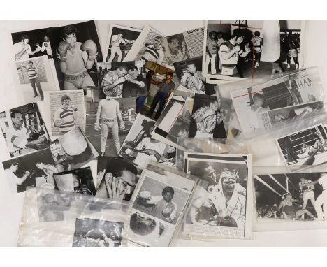 A large collection of boxing press photographs, 20th century, a collection of press photographs of boxing from the now defunc