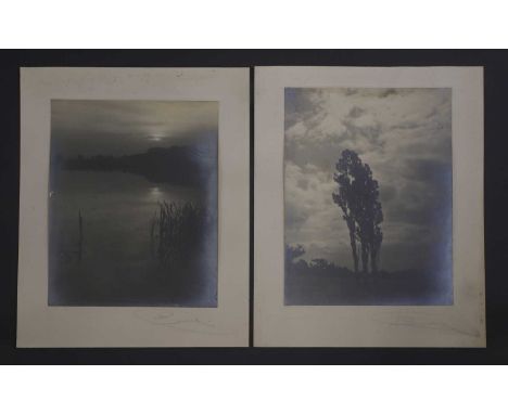 ▲ Josef Sudek (Czech, 1896-1976) two gelatin silver print photographs on card, c.1920s, from the series 'Street Scene and Lan