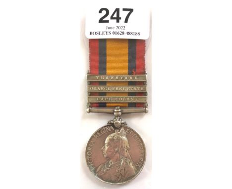 3rd Bn Kings Own Scottish Borderers Boer War Queens South Africa Medal Awarded to 3952 PTE J PRINGLE K O SCOT BORD. Three cla