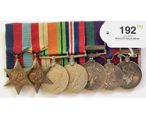 Royal Army Ordnance Corps Officer Long Service Group of Seven Medals.   Awarded to Captain J.C. Fletcher. Comprising: 1939/45