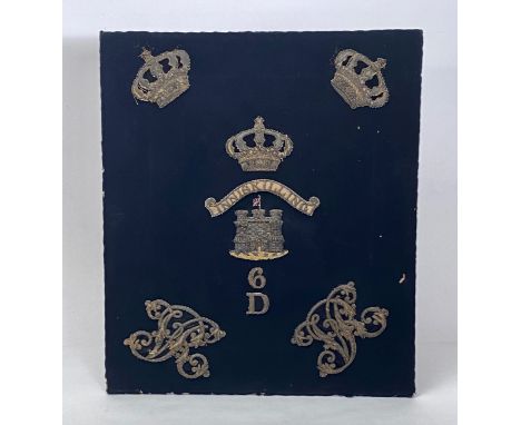 Victorian 6th Inniskilling Dragoons Officer's Shabraque Bullion Badges. These bullion badges depicting the Regimental device 