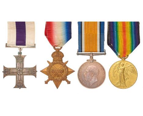 Welsh. 2nd Monmouth Regt Military Cross MC KIA group of four medals. Awarded to Lieutenant William Mandeville Sankey MC who w