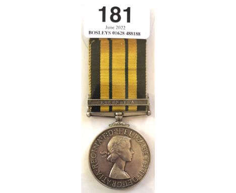 Army Catering Corps Africa General Service Medal, clasp KENYA.   Awarded to 23109368 PTE P SNEDDON A.C.C. 