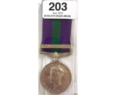 1st Bn Royal Sussex Regiment General Service Medal Palestine.   Awarded to 6397885 PTE L.O. COURT R. SUSS R Medal has been pl