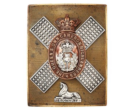Scottish. The Queen's Own Cameron Highlanders, Victorian Officer's shoulder belt plate circa 1881-1901. A good scarce example