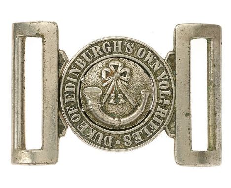 South Africa. Duke of Edinburgh's Own Volunteer Rifles Victorian waist belt clasp c1879-86. Good die-cast white metal interlo