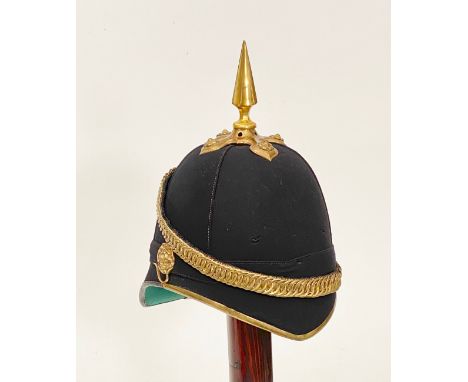 Norfolk Regiment 1878 Home Service Pattern Officer's Helmet. This regulation pattern example of the Blue Cloth helmet was tai