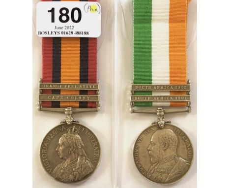 Army Ordnance Corps Boer War Pair of Medals.   Awarded to 3432 PTE H. WRIGHT A.O.C. Comprising: Queens South Africa Medal bei