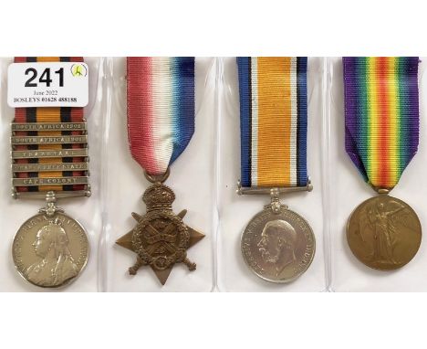 Middlesex Regiment Boer War WW1 Queens South Africa Mons Star Group of Four Medals Awarded to Private Henry Hunt who served i