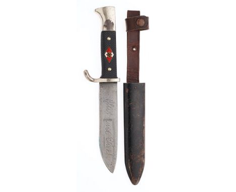 German Third Reich Hitler Youth Knife by Herm. Konjung A.G of Solingen.   A good early1933-34 example, the blade bearing make