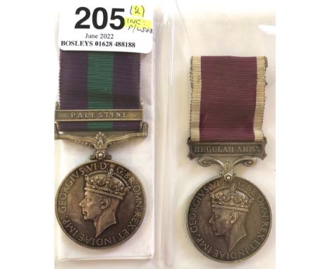 1st Bn Royal Sussex Regiment Long Service Pair of Medals.   Awarded to 6390787 Corporal L.M. Ellis Royal Sussex Regiment. Com