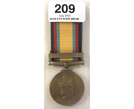 Royal Signals Gulf War Medal, clasp 16 JAN to 28 FEB 1991.   Awarded to 24651730 SIG D A W MUSTOE R SIGNALS. 