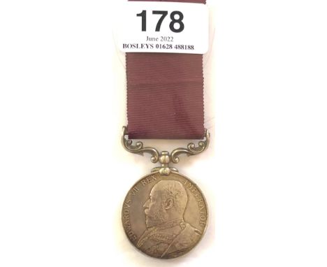 Edward VII Army Ordnance Corps Long Service &amp; Good Conduct Medal.   Awarded to 3229 CONDUCTOR H HOUNSOM A.O.C. Late issue